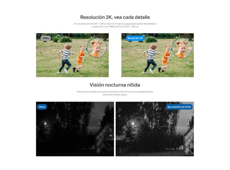 KIT DE 2 CÁMARA SEGURIDAD TAPO C310 + MICRO SD 64GB PARA EXTERIORES LENTE FIJO - 4