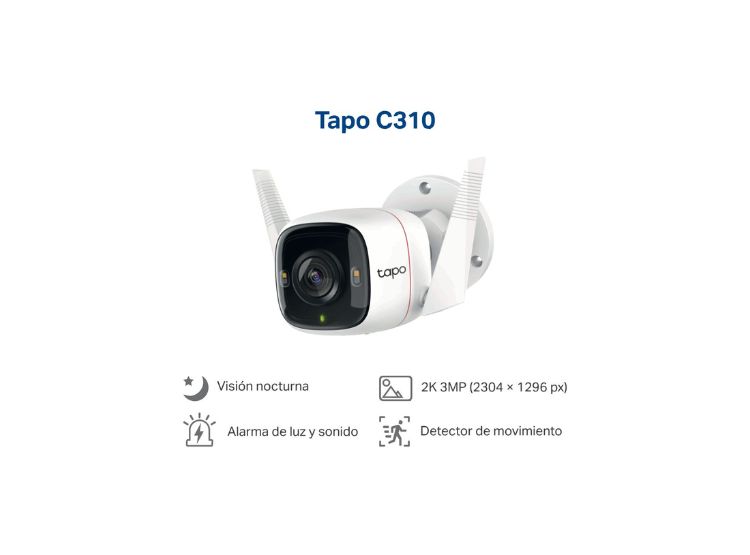 KIT DE 2 CÁMARA SEGURIDAD TAPO C310 PARA EXTERIORES LENTE FIJO - 2