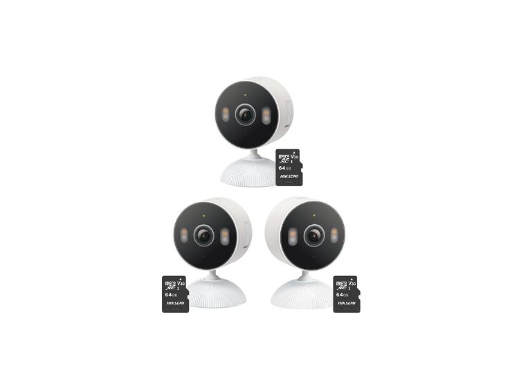 KIT DE 3 CÁMARA SEGURIDAD TAPO C113 2K 3MP + MICRO SD 64GB NTERIOR DETECCIÓN IA - 1