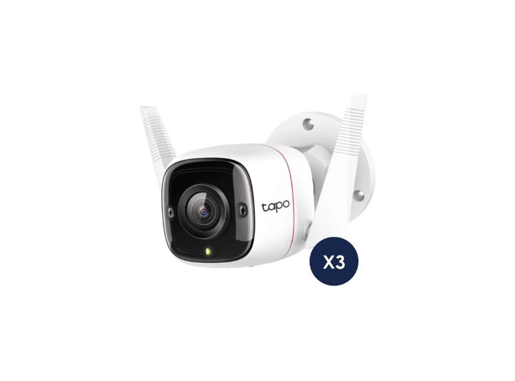 KIT DE 3 CÁMARA SEGURIDAD TAPO C310 PARA EXTERIORES LENTE FIJO - 1