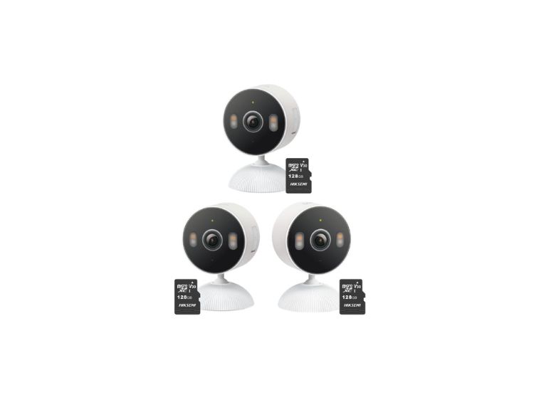KIT DE 3 CÁMARA SEGURIDAD TAPO C113 2K 3MP + MICRO SD 128GB NTERIOR DETECCIÓN IA - 1