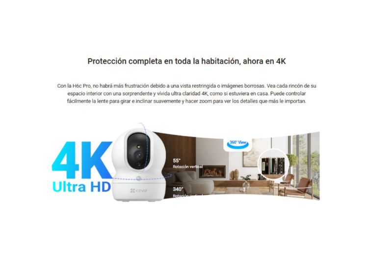 CÁMARA SEGURIDAD EZVIZ C6N 4K 8MP 360° INTERIOR DETECCIÓN IA - 3