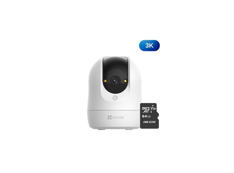 CÁMARA SEGURIDAD EZVIZ C6N 3K 5MP + MICRO SD 64GB 360° INTERIOR DETECCIÓN IA - 1
