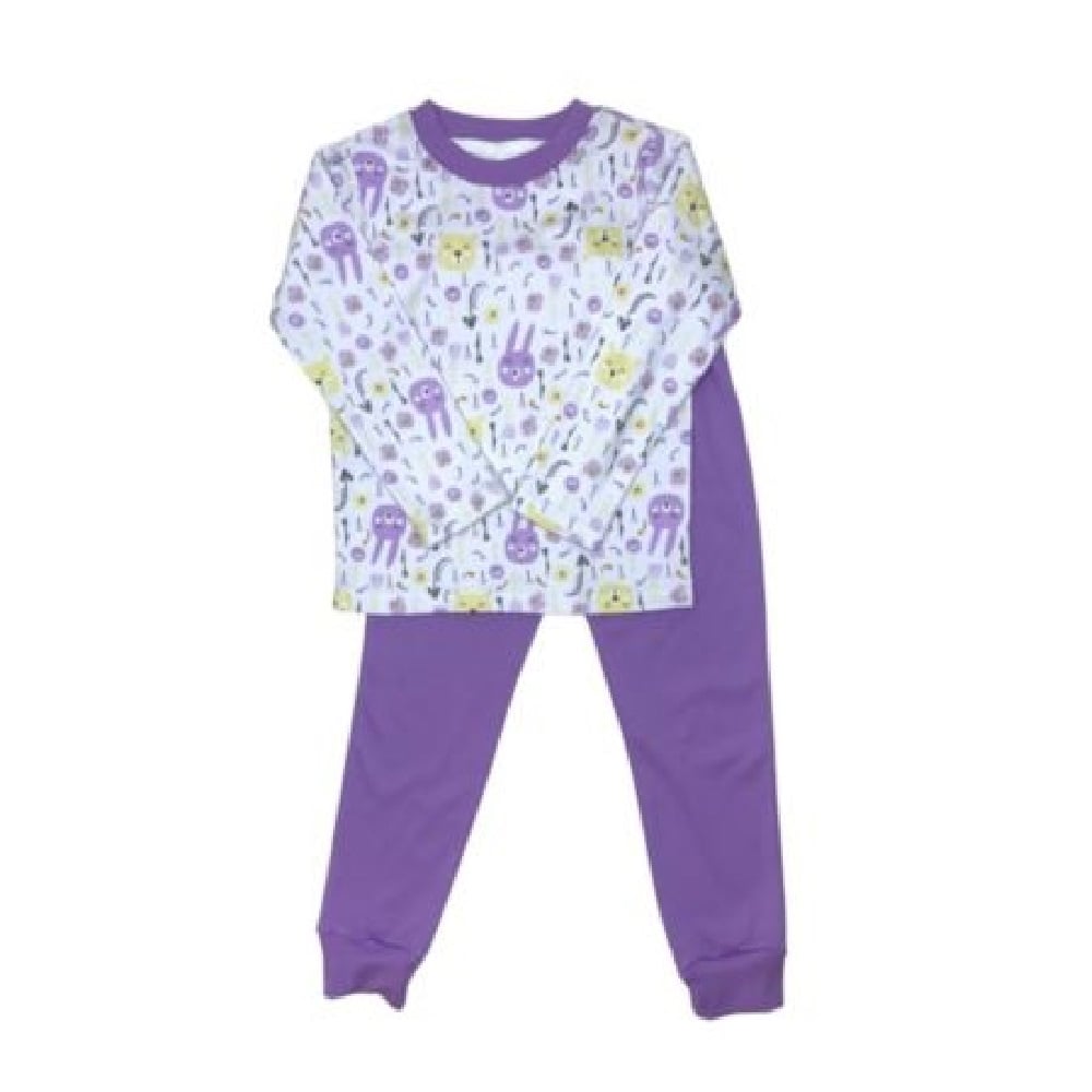 PIJAMA ALGODÓN NIÑA LILA CONEJO - 1