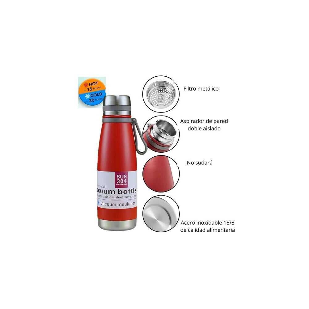 BOTELLA TÉRMICA DE ACERO INOXIDABLE DE 600 ML - 3
