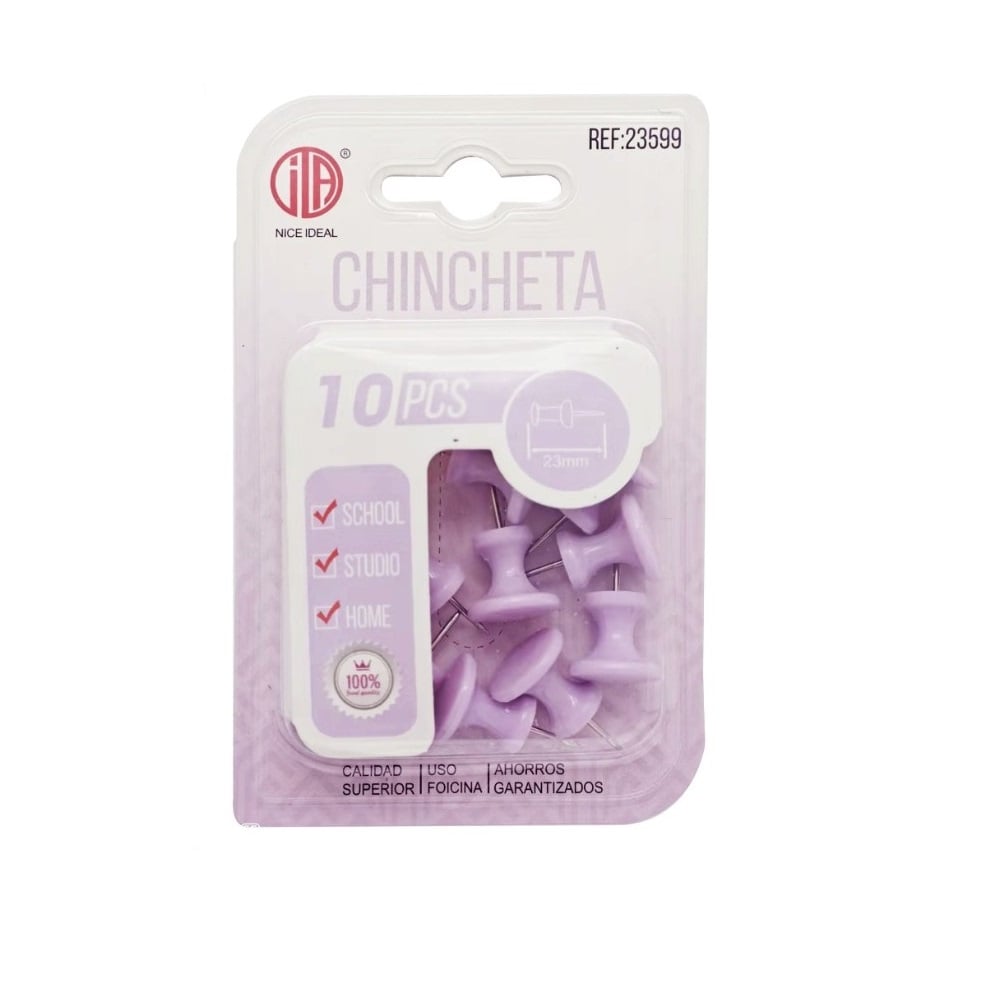 CHINCHETAS 10 UNIDADES MORADO - 1