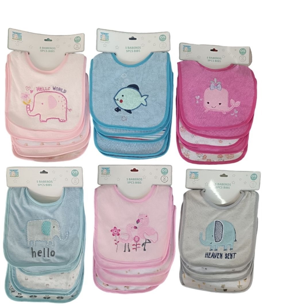 SET 5 BABEROS MULTICOLOR NIÑO - 1