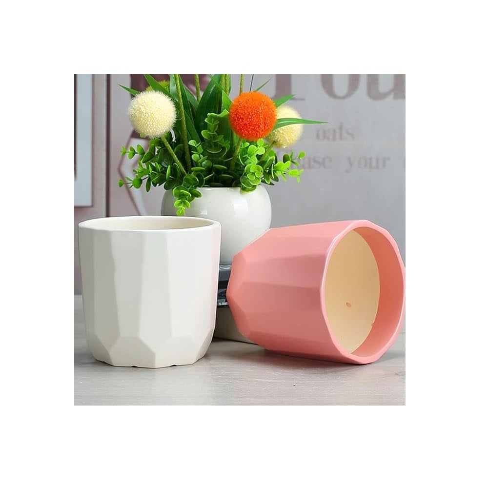 MACETA MINIMALISTA DE PLÁSTICO COLORES VARIADOS - 2