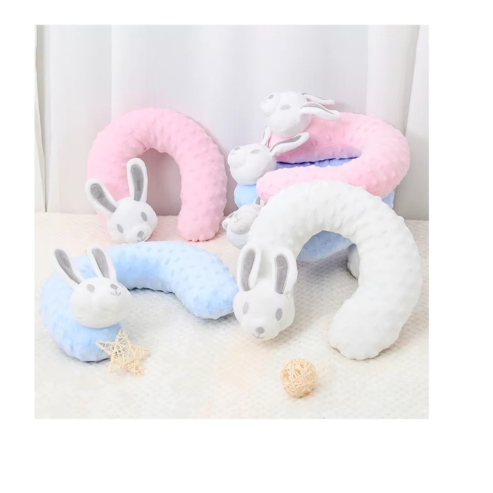 ALMOHADA MULTICOLOR EN FORMA DE U PARA BEBE NIÑO - 1