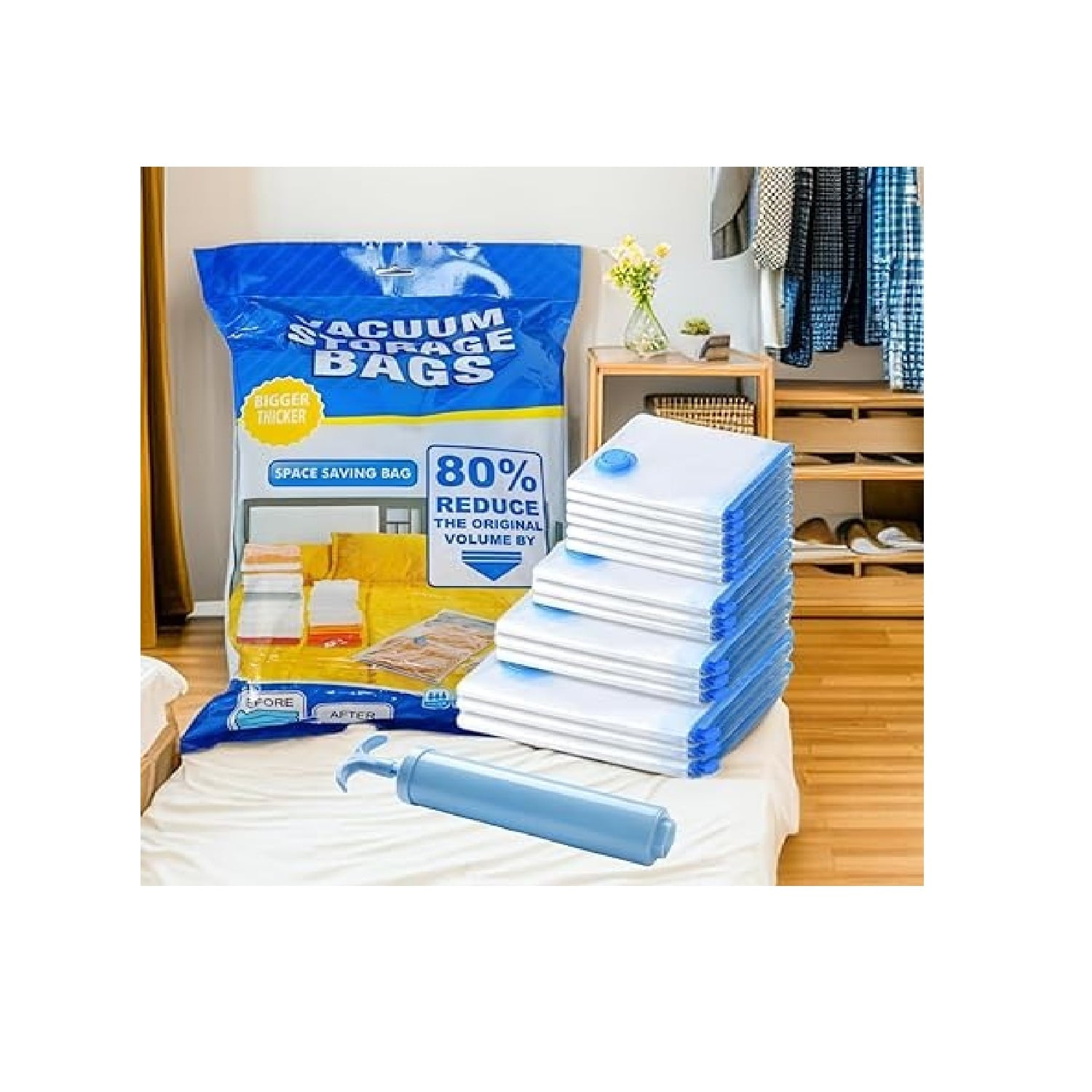SET DE 5 BOLSAS DE SELLADO AL VACÍO + BOMBA PORTÁTIL - 1