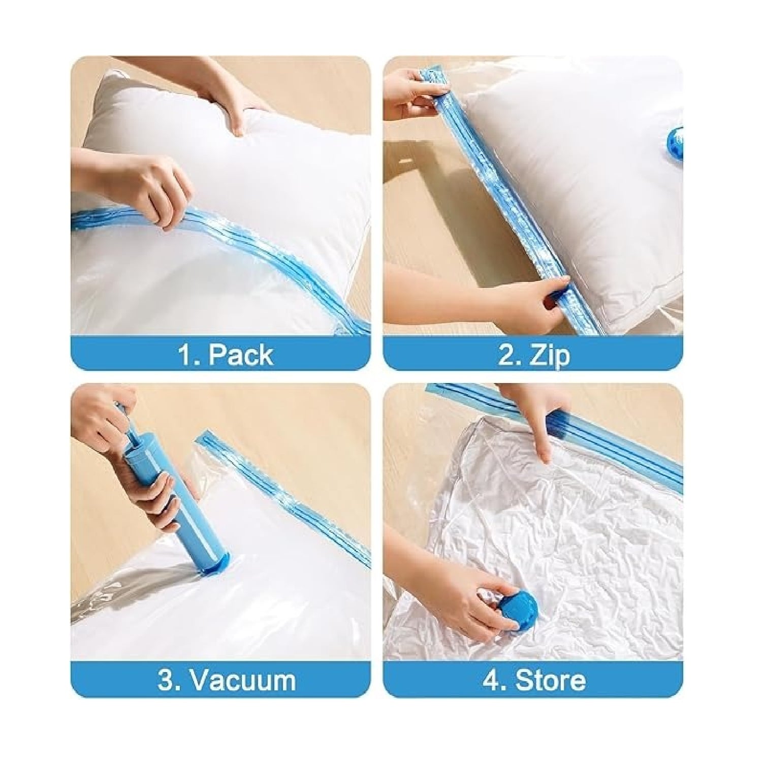 SET DE 5 BOLSAS DE SELLADO AL VACÍO + BOMBA PORTÁTIL - 2