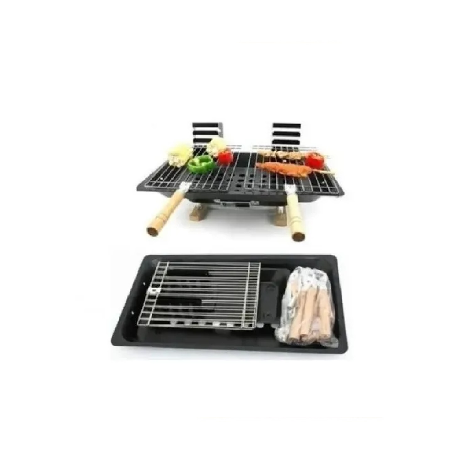 PARRILLERA DOBLE PORTATIL PARA CARBON - 2