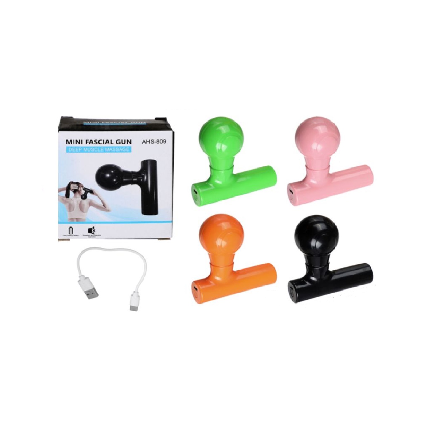 MINI MASAJEADOR CORPORAL MUSCULAR PORTATIL RECARGABLE A USB - 1