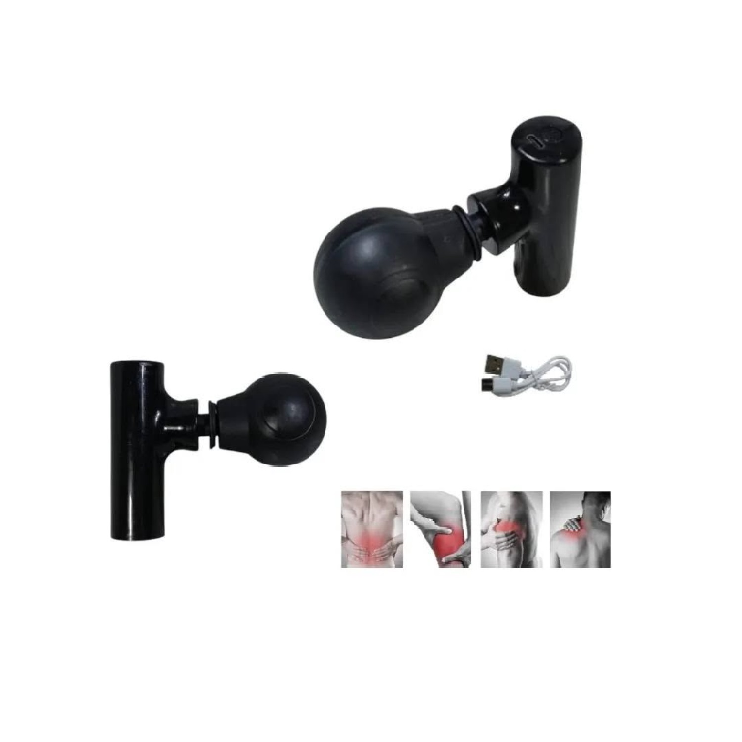 MINI MASAJEADOR CORPORAL MUSCULAR PORTATIL RECARGABLE A USB - 3