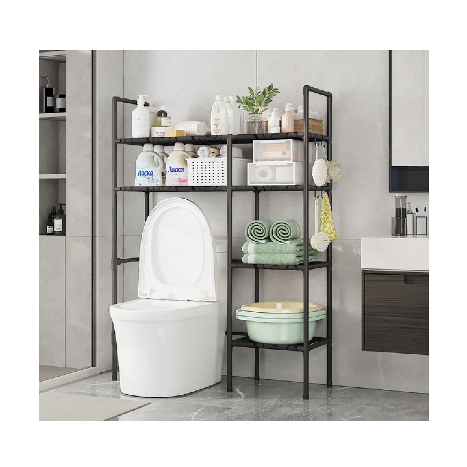 ORGANIZADOR DE BAÑO DE 2 PISOS COLOR BLANCO - 1