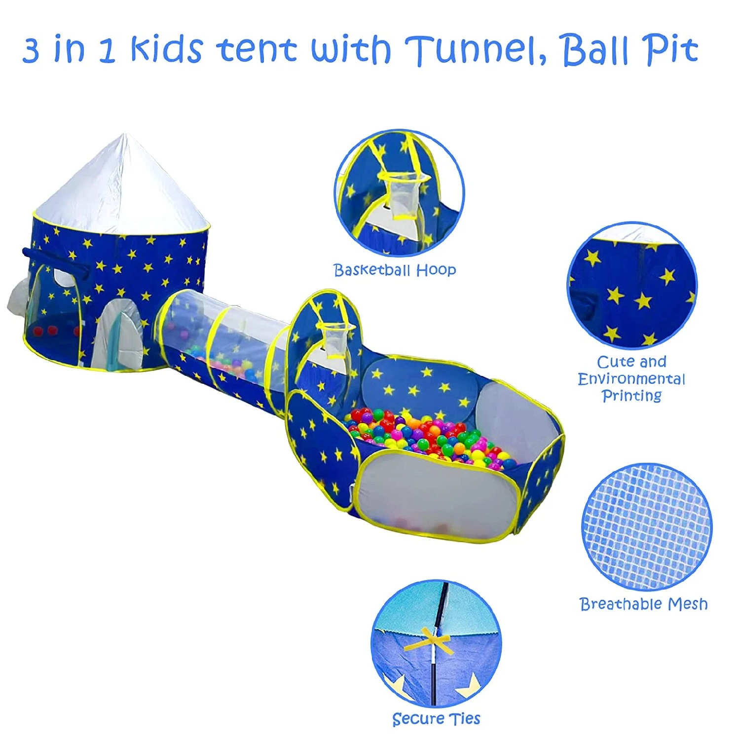 CARPA DE JUEGO PARA NIÑOS DE 3 PIEZAS - 4