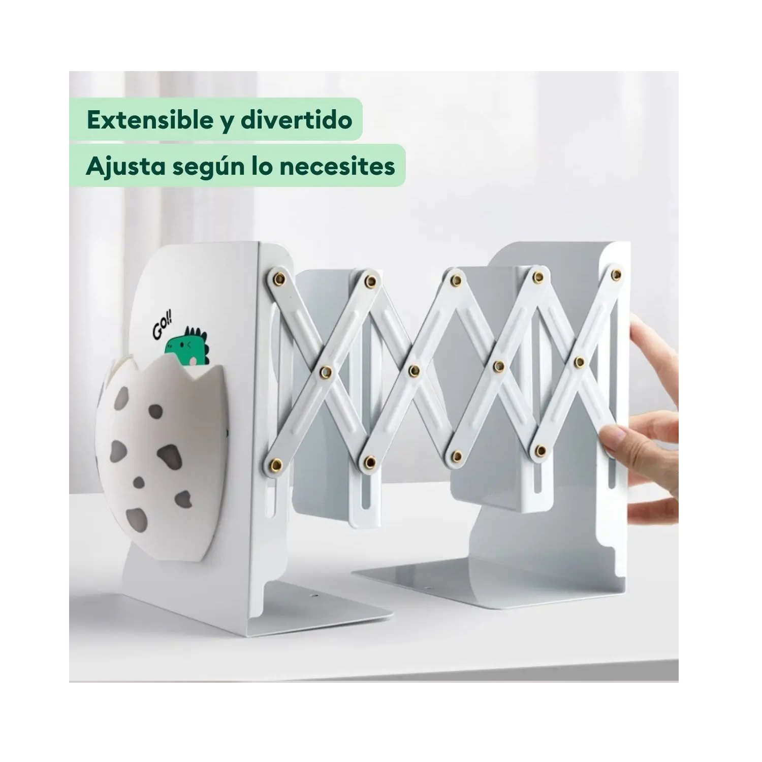 ORGANIZADOR DE LIBRERO PLEGABLE DINO KAWAII PARA NIÑO - 2