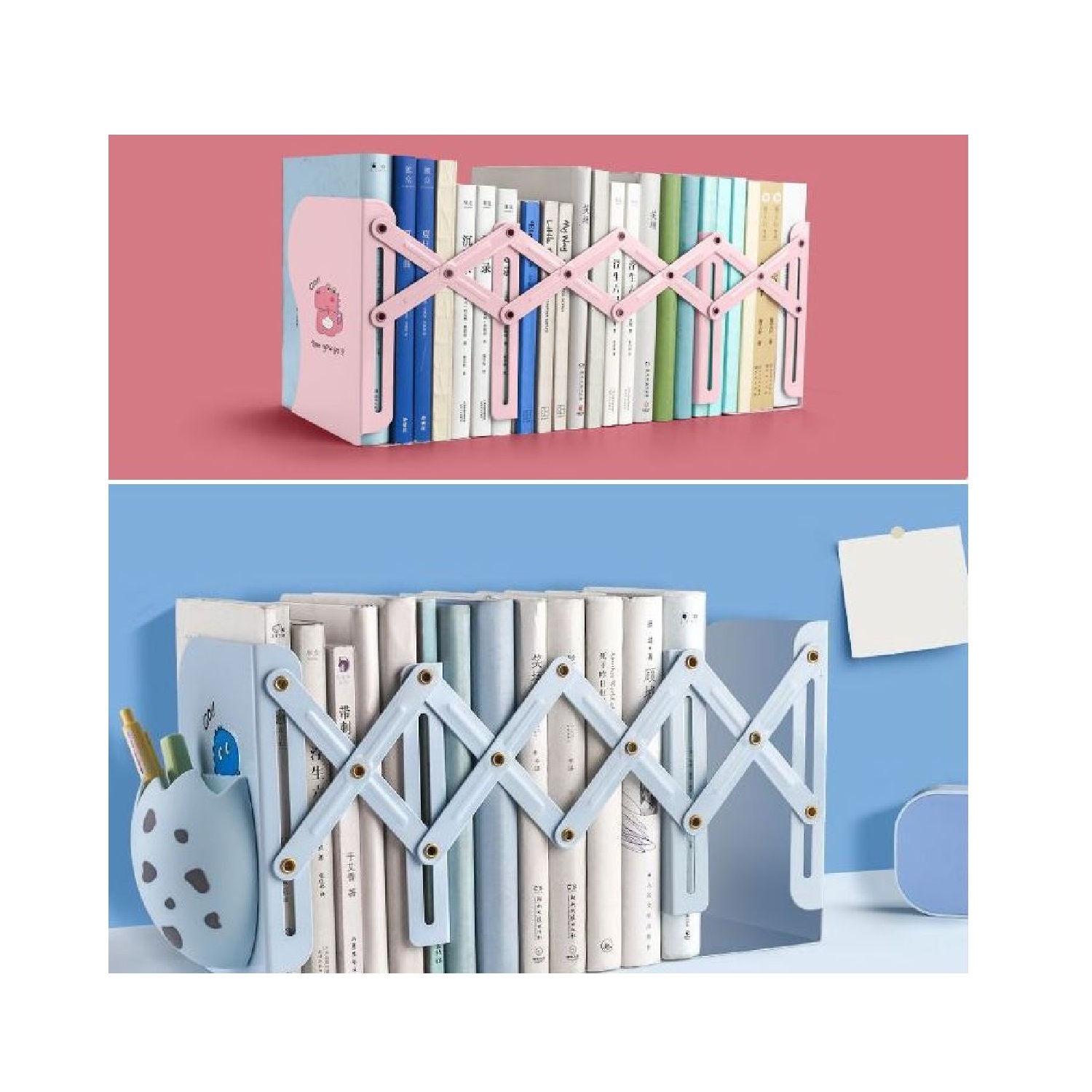 ORGANIZADOR DE LIBRERO PLEGABLE DINO KAWAII PARA NIÑO - 5