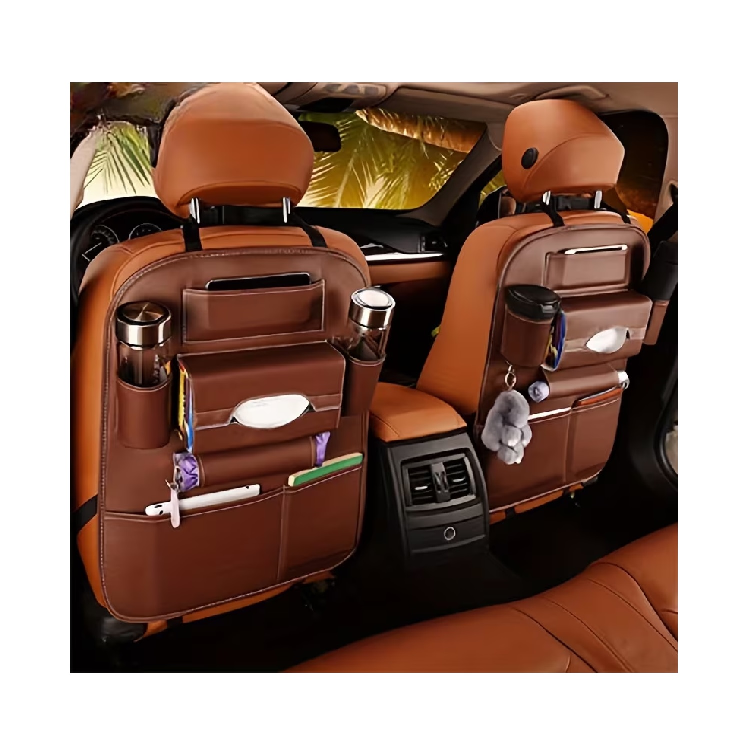 ORGANIZADOR PARA ASIENTO DE AUTO COLOR MARRÓN - 1