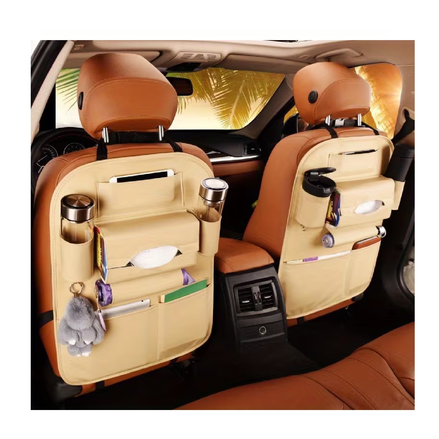 ORGANIZADOR PARA ASIENTO DE AUTO COLOR MARRÓN - 2