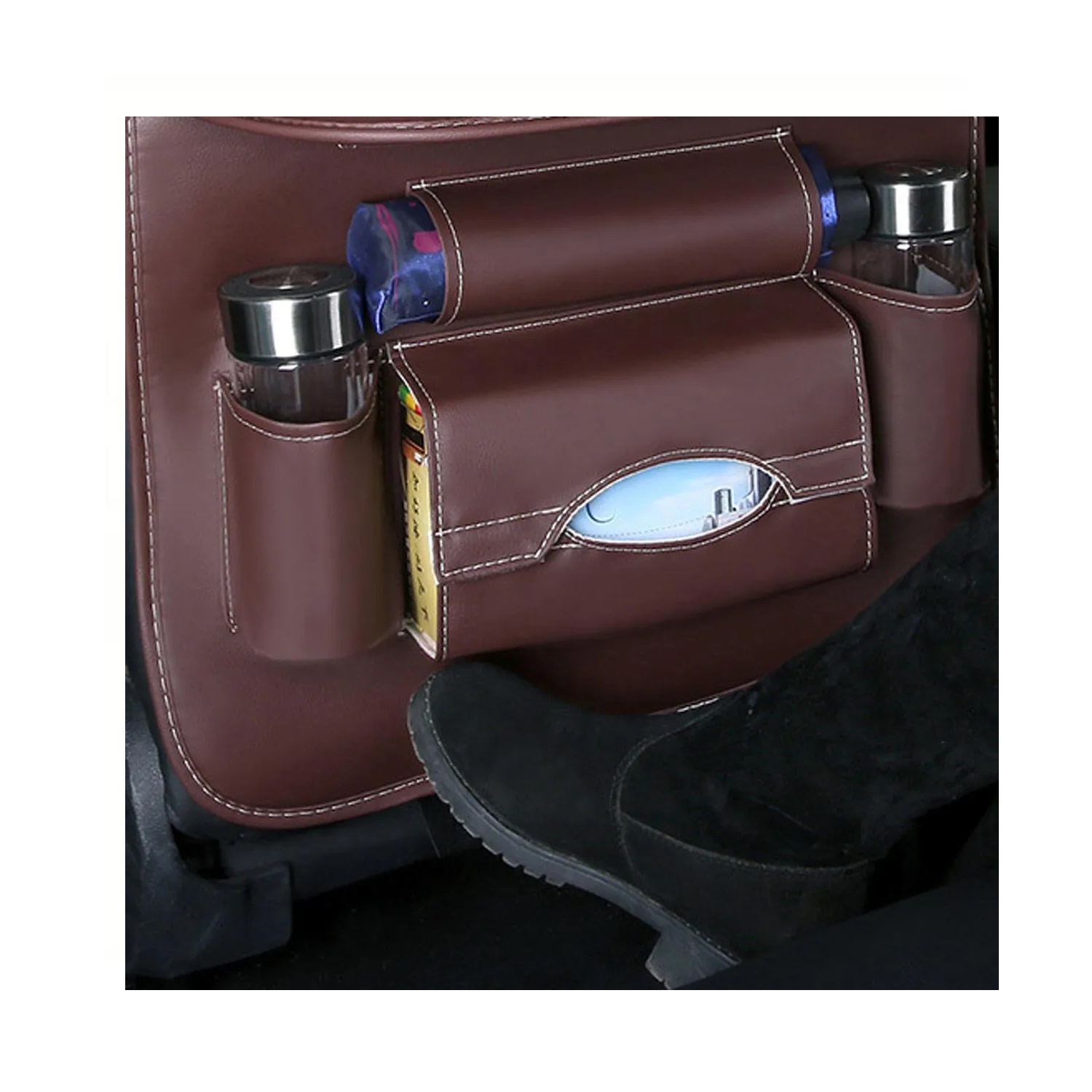 ORGANIZADOR PARA ASIENTO DE AUTO COLOR MARRÓN - 4