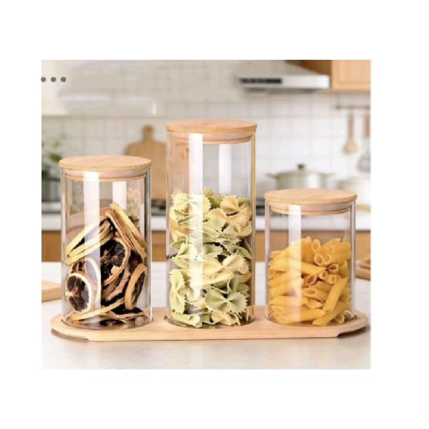 FRASCO DE BOROSILICATO HERMÉTICO CON TAPA DE BAMBÚ - 2