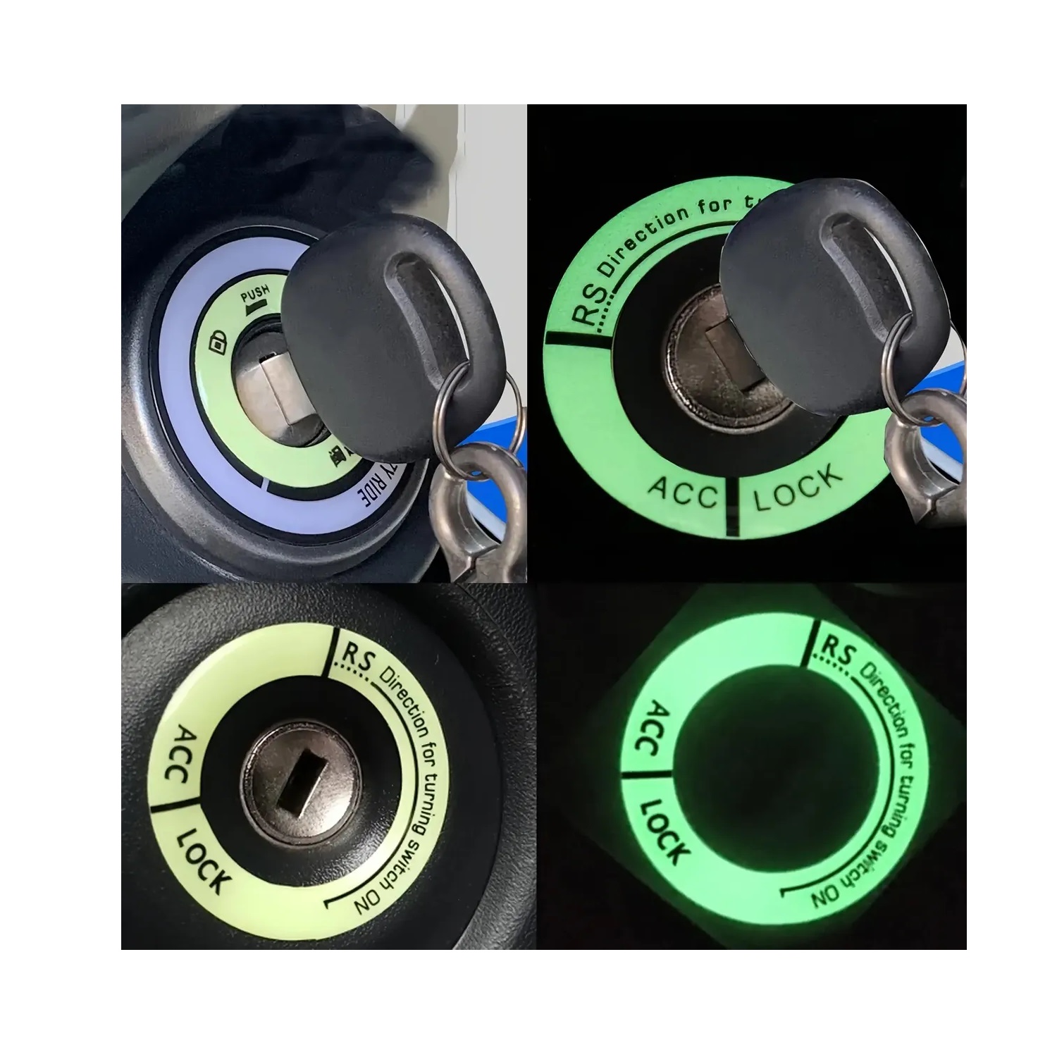 ANILLO ADHESIVO LUMINOSO PARA INTERRUPTOR DE ENCENDIDO DE COCHE TM - 1