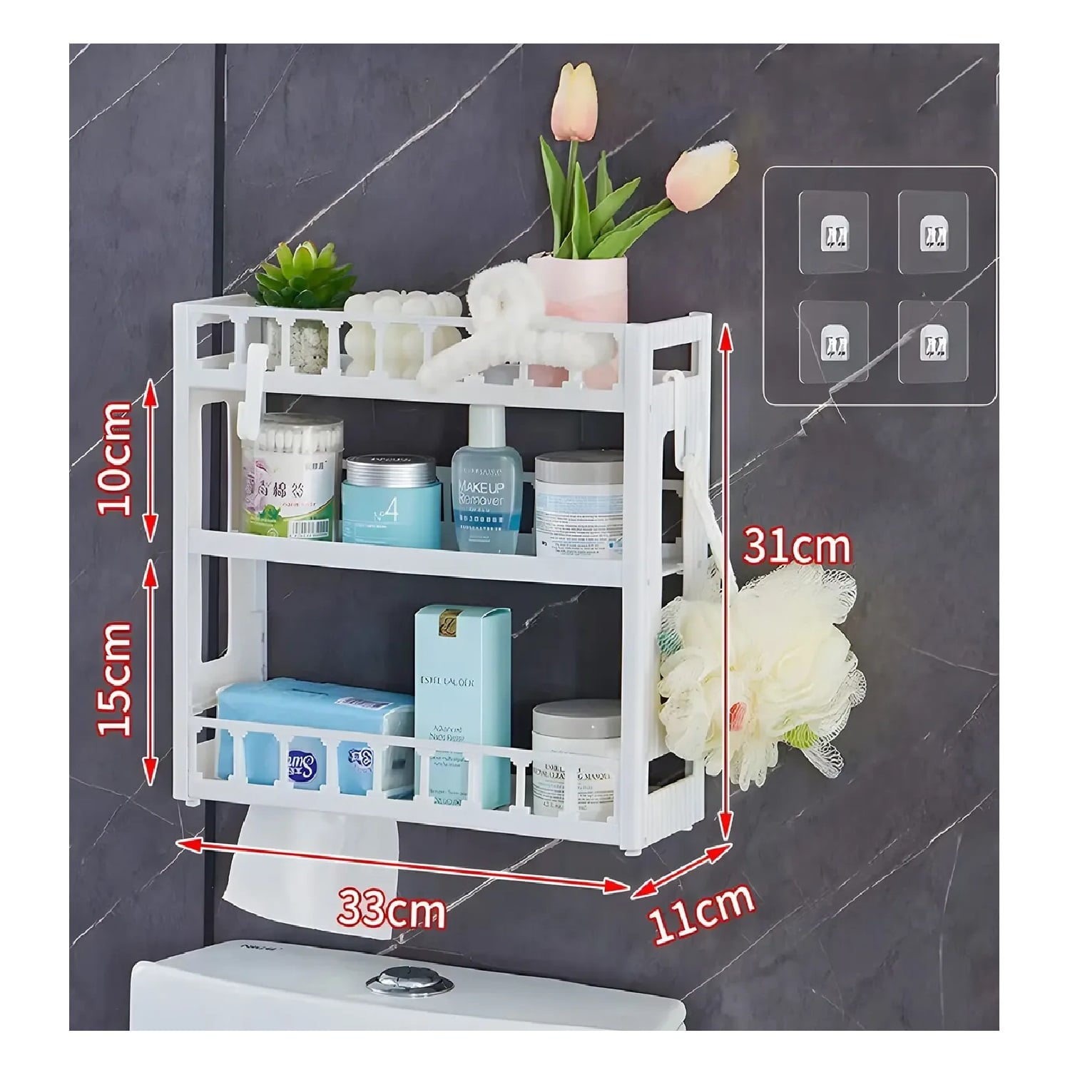 ORGANIZADOR COMPACTO DE PARED PARA BAÑO Y COCINA - 4