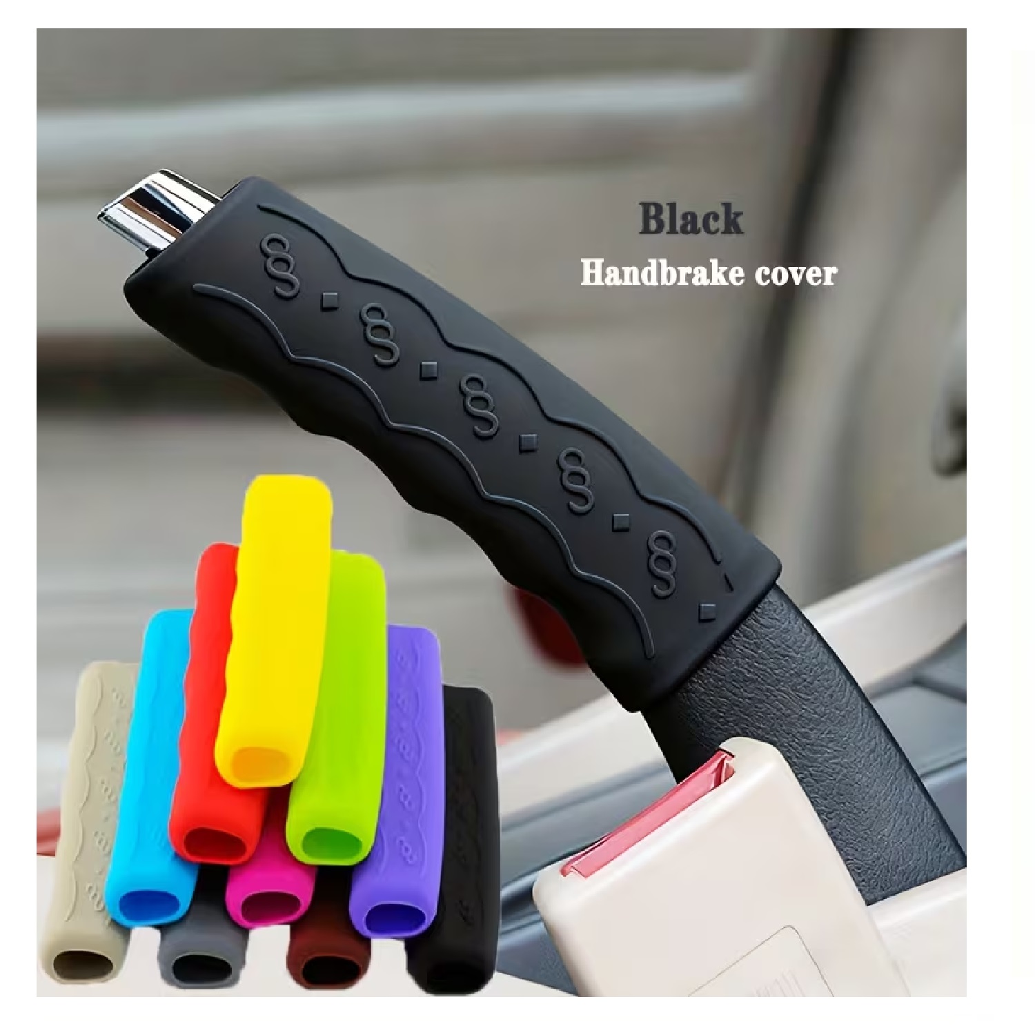 PROTECTOR DE FRENO DE MANO PARA AUTO COLOR NEGRO TM - 1