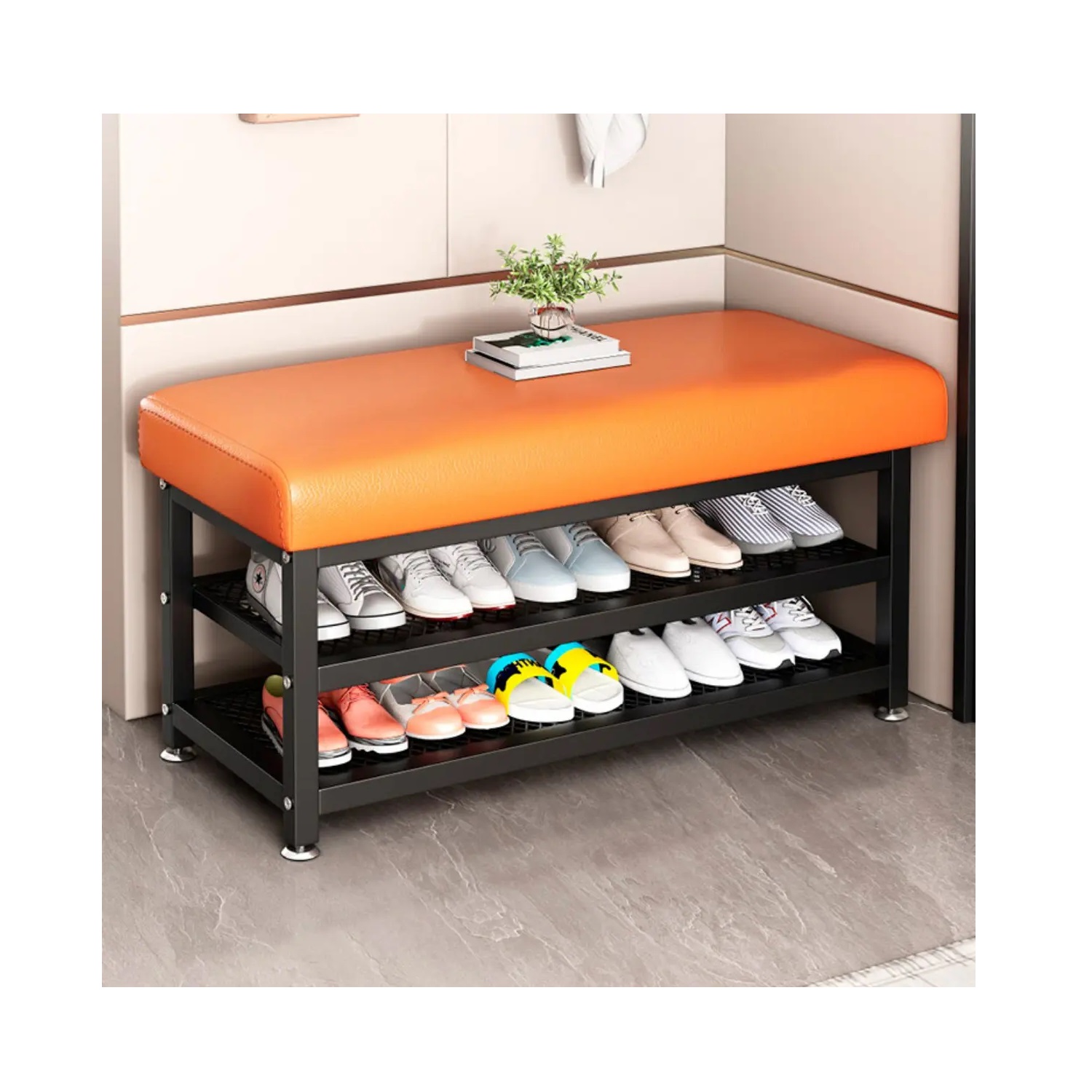 ZAPATERA BANCO 2 NIVELES CON ASIENTO ACOLCHADO - 2