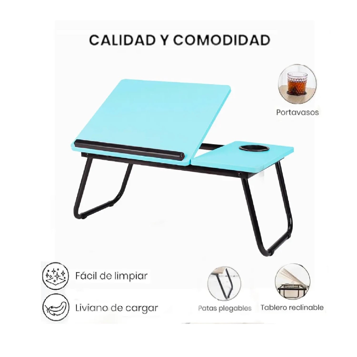 MESA CON SOPORTE PARA LAPTOP MULTIFUNCIONAL PARA MUJER - 5
