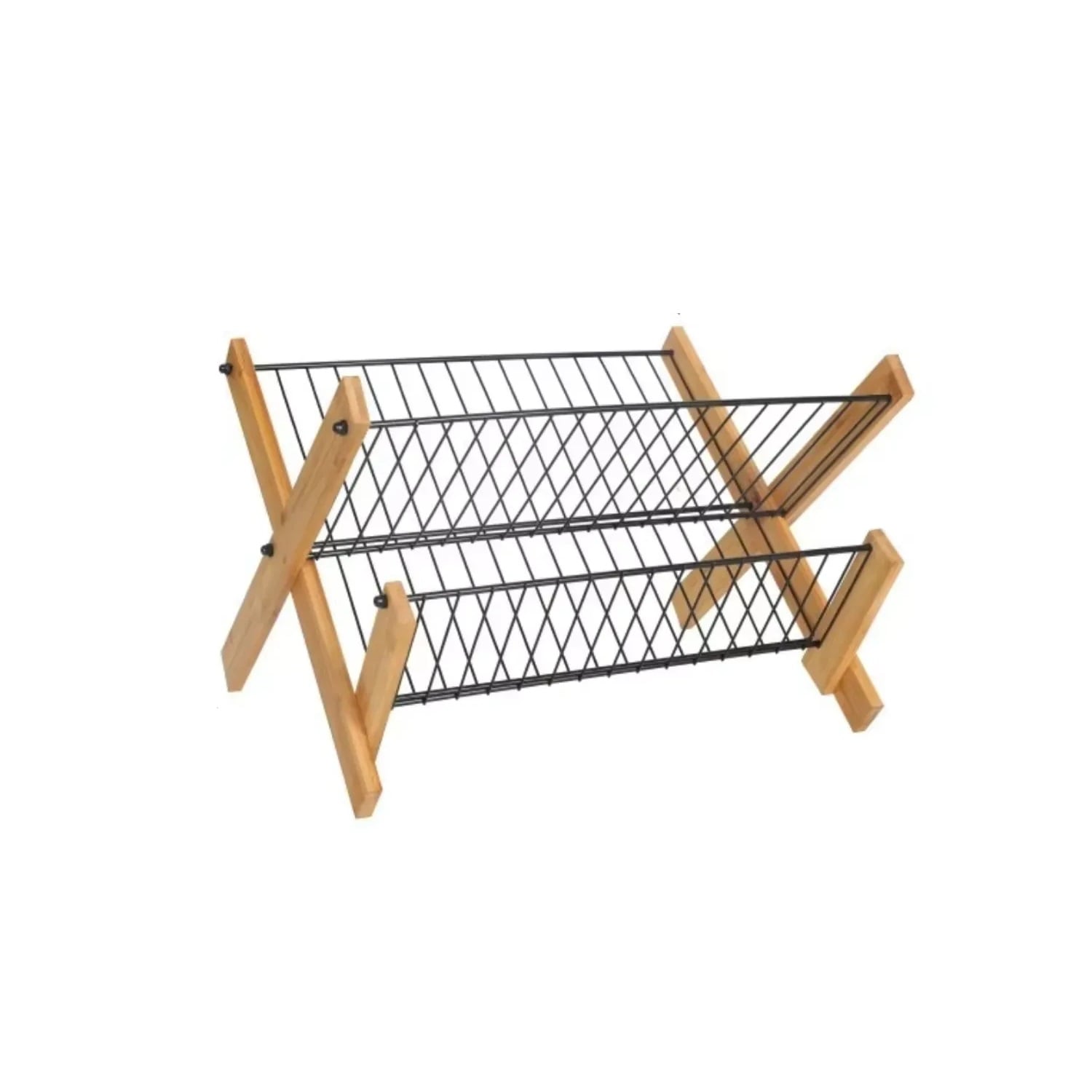 ESCURRIDOR DE PLATOS DE 2 NIVELES CON BASE DE BAMBÚ - 4