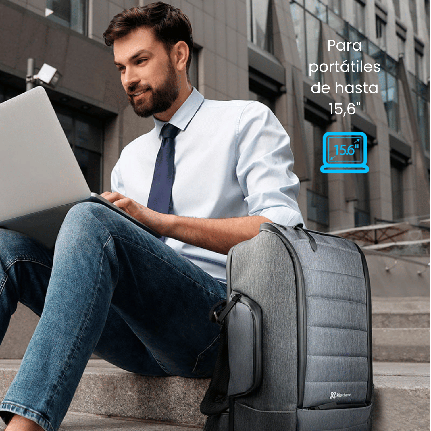 MOCHILA KLIP XTREME PORTA LAPTOP CRUCERO KNB-901 ACOLCHADO PARA VIAJE Y CON PUERTO USB - 7