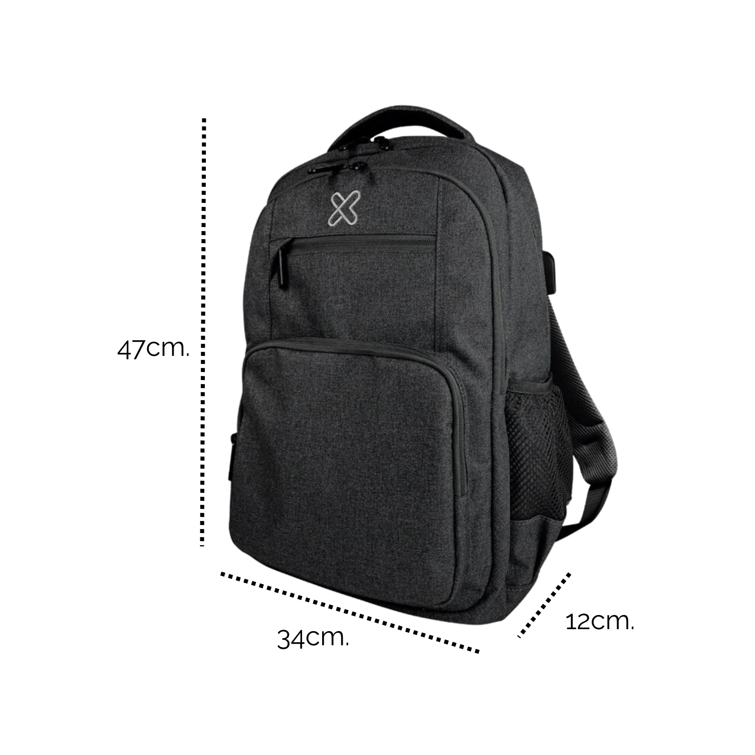 MOCHILA KLIP XTREME PORTA LAPTOP STENDAL KNB-577BK ACOLCHADO Y CON PUERTO USB - 6