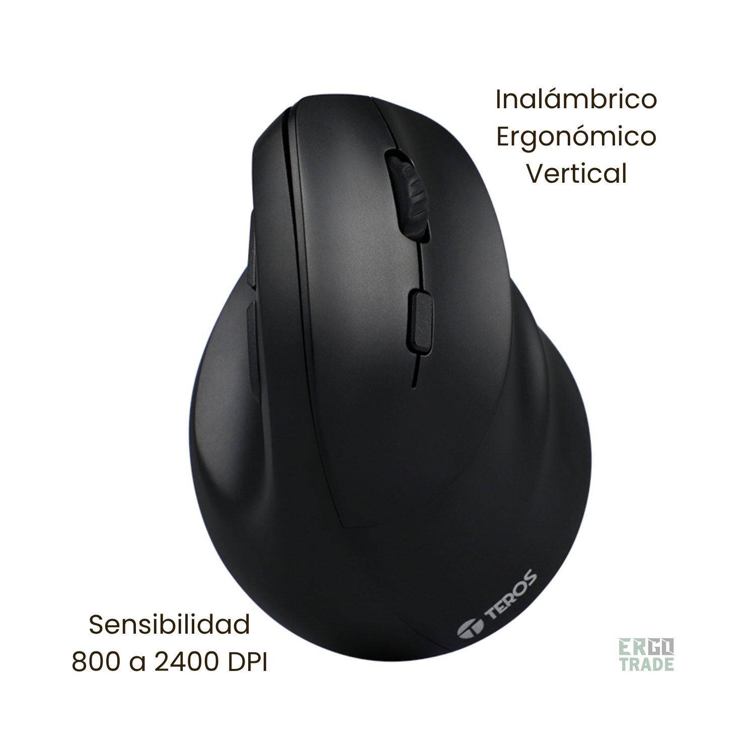 MOUSE VERTICAL TEROS TE5169N INALÁMBRICO, RECARGABLE, COLOR NEGRO Y MOUSE PAD TEROS CON ALMOHADILLA GEL. PACK ERGONÓMICO - 3