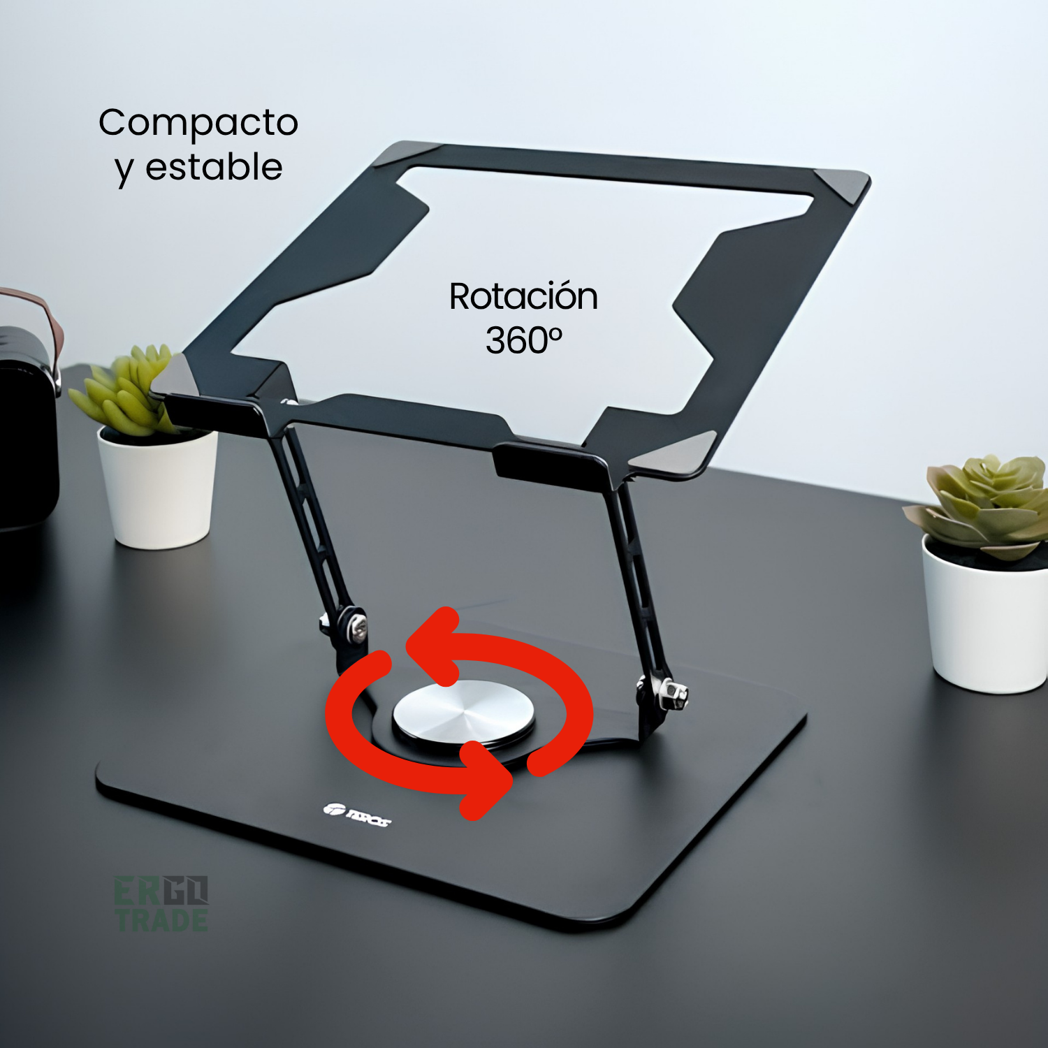 SOPORTE PARA LAPTOP TEROS TE-7021N DE ACERO, GIRATORIO 360 PARA NOTEBOOK DE 10 HASTA 15.6' - 2
