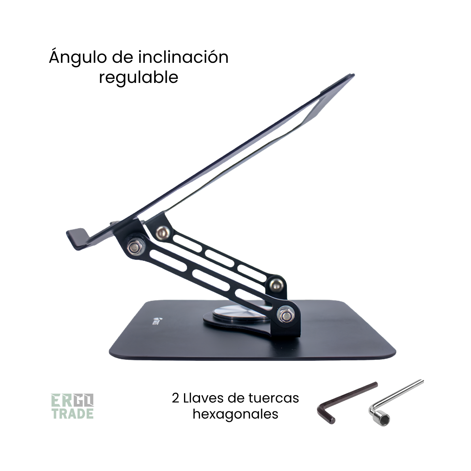SOPORTE PARA LAPTOP TEROS TE-7021N DE ACERO, GIRATORIO 360 PARA NOTEBOOK DE 10 HASTA 15.6' - 3