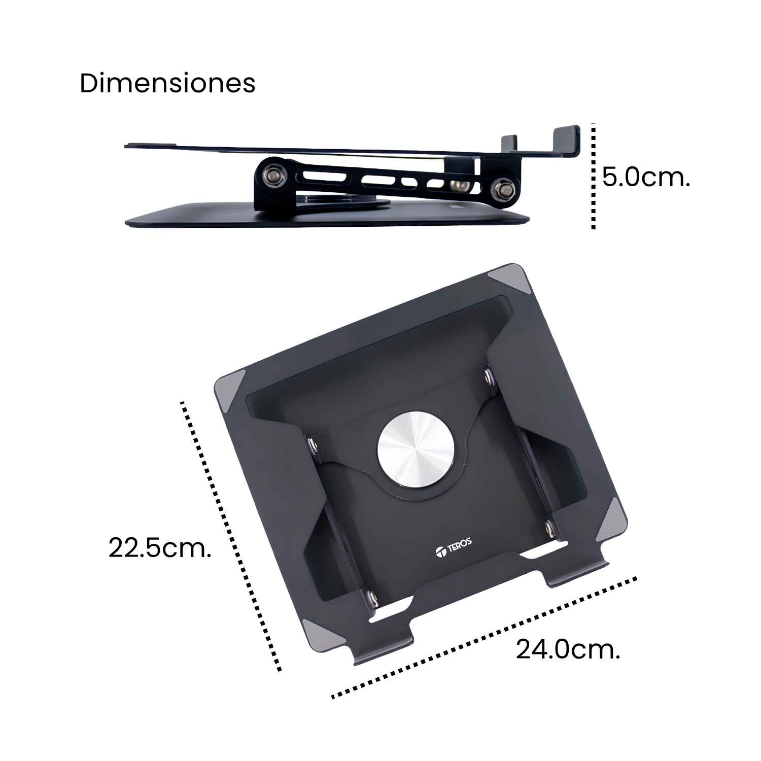 SOPORTE PARA LAPTOP TEROS TE-7021N DE ACERO, GIRATORIO 360 PARA NOTEBOOK DE 10 HASTA 15.6' - 6