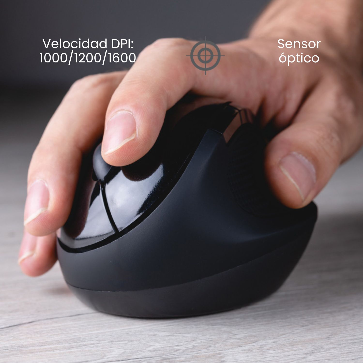 MOUSE ERGONÓMICO KLIP XTREME ORBIX KMW-500BK, INALÁMBRICO, SEMI VERTICAL, 2.4 GHZ Y 6 BOTONES - 5