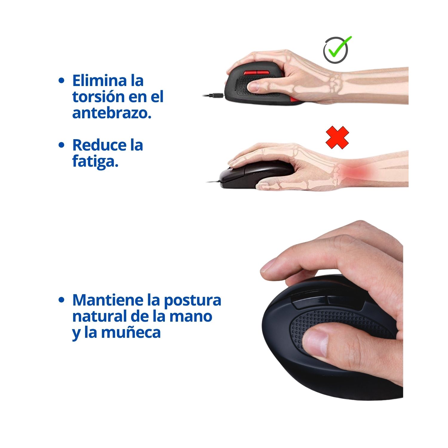 MOUSE ERGONÓMICO KLIP XTREME ORBIX KMW-500BK, INALÁMBRICO, SEMI VERTICAL, 2.4 GHZ Y 6 BOTONES - 7