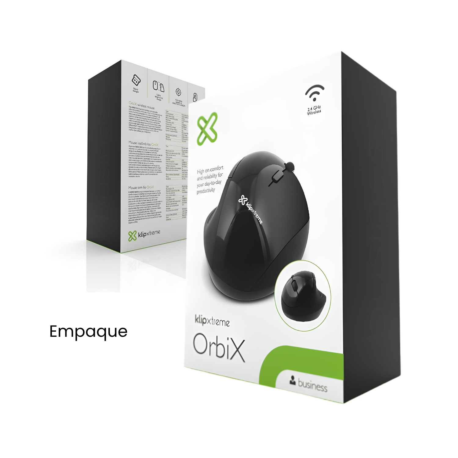 MOUSE ERGONÓMICO KLIP XTREME ORBIX KMW-500BK, INALÁMBRICO, SEMI VERTICAL, 2.4 GHZ Y 6 BOTONES - 8