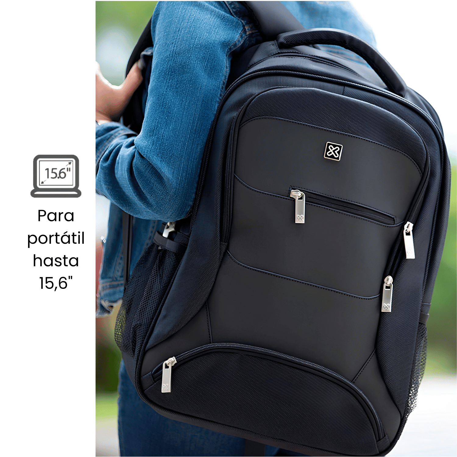 MOCHILA PORTA LAPTOP KLIP XTREME TUNDRA KNB-575 ERGONÓMICO, ACOLCHADO Y DETALLES EN SÍMIL CUERO - 2