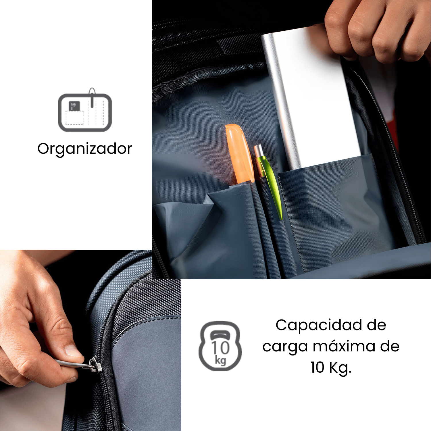 MOCHILA PORTA LAPTOP KLIP XTREME TUNDRA KNB-575 ERGONÓMICO, ACOLCHADO Y DETALLES EN SÍMIL CUERO - 5