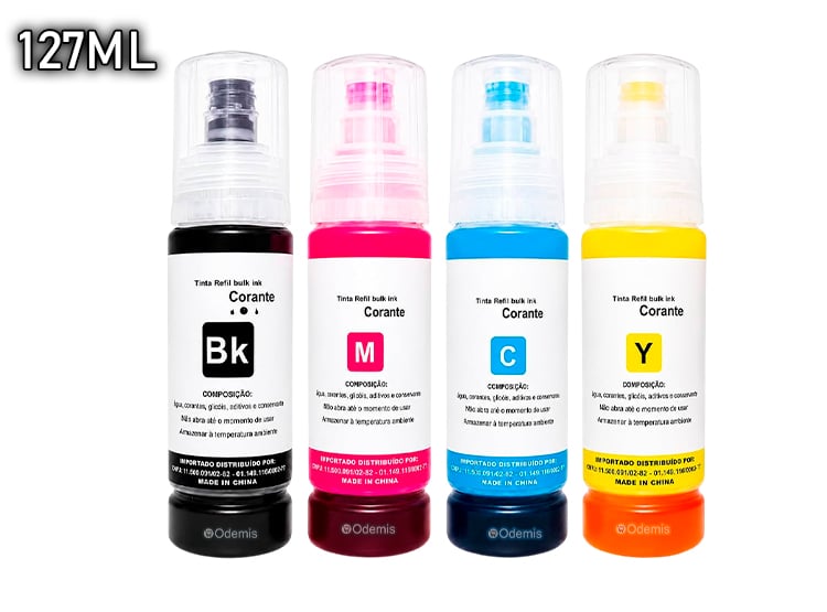 TINTA COMPATIBLE T504 T544 127ML KIT NEGRO Y COLORES - 2