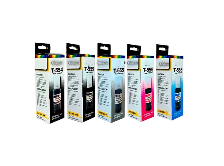 KIT TINTA EPSON T554 Y T555 COMPATIBLE PARA ECOTANK L8160, L8180 - 2