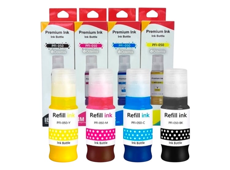 KIT TINTA COMPATIBLE CANON PFI-050 NEGRO Y COLORES - 2