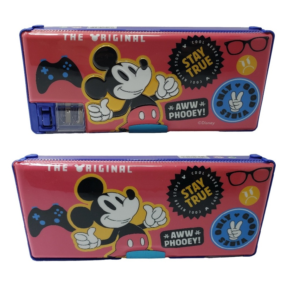 CARTUCHERA IMANTADA DOBLE COMPARTIMENTO DOBLE TAJADOR LINTERNA LED DISEÑO MICKEY MOUSE EN ALTO RELIEVE - 3