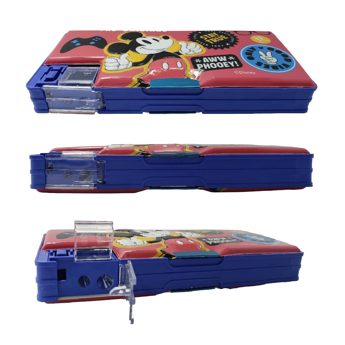 CARTUCHERA IMANTADA DOBLE COMPARTIMENTO DOBLE TAJADOR LINTERNA LED DISEÑO MICKEY MOUSE EN ALTO RELIEVE - 4