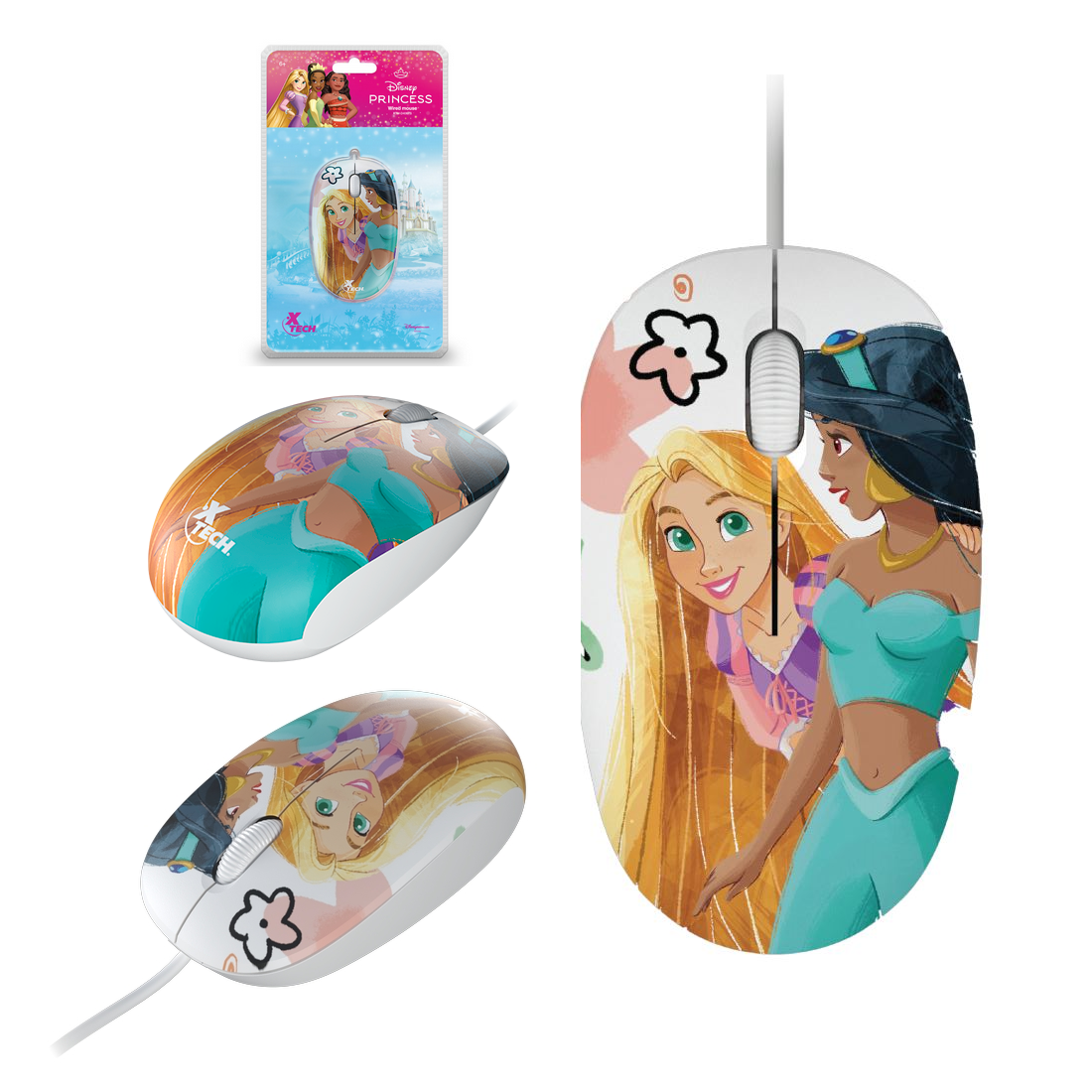PACK 3 EN 1 XTECH PRINCESAS DE DISNEY INCLUYE AUDÍFONOS, MOUSE Y MOUSE PAD - 4