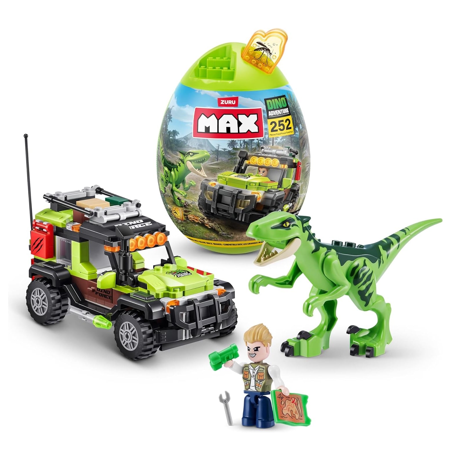 CÁPSULA MAX BUILD MORE DINO ADVENTURE RAPTOR FORCE 252 PIEZAS - 1
